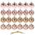 Set of 24 rose gold Christmas ornaments, 6 cm, with 4 different designs, including reindeer, snowflakes, stripes, and Merry Christmas