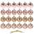 Set of 24 rose gold Christmas ornaments, 6 cm, with 4 different designs, including reindeer, snowflakes, stripes, and Merry Christmas