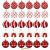 Springos 30-piece Red and White Christmas Ornaments Set