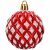 Close-up of a Red and White Textured Christmas Ornament