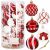 Springos Red and White Christmas Baubles Set in Packaging