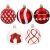 Assorted Springos red and white Christmas baubles