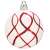White Christmas ornament with red glitter lines