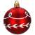 Red Christmas ornament with white leaves and green accents