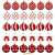 Set of 30 red and white Christmas ornaments
