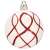 White Christmas ornament with red glitter lines