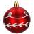 Red Christmas ornament with white leaves and green accents