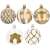 Set mit 30 goldenen und weißen Weihnachtsbaumkugeln, 6 cm, Springos, mit verschiedenen Designs