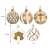 Set mit 30 goldenen und weißen Weihnachtsbaumkugeln, 6 cm, Springos, mit verschiedenen Designs
