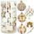 Set of 30 gold and white Christmas tree baubles, 6cm, Springos