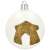 White Christmas tree bauble with a gold glitter house design, Springos