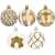 Set of 6cm gold and white Christmas tree baubles, 30 pieces, Springos