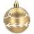 Gold Christmas tree bauble with white leaves and green glitter, Springos