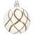 White Christmas tree bauble with a gold glitter pattern, Springos