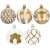Set of 6cm gold and white Christmas tree baubles, 30 pieces, Springos