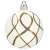 White Christmas tree bauble with gold glitter criss-cross design, 6 cm, Springos