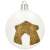 White Christmas tree bauble with gold glitter house design, 6 cm, Springos