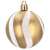 Gold Christmas tree bauble with white glitter swirl design, 6 cm, Springos