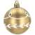 Gold Christmas tree bauble with white and green leaf design, 6 cm, Springos