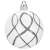 White Christmas tree bauble with silver glitter lines, 6cm, Springos