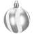 Silver Christmas tree bauble with white swirl design, 6 cm diameter, Springos brand