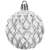Silver Christmas tree bauble with diamond pattern, 6 cm diameter, Springos brand