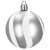 Silver Christmas tree bauble with white swirl design, 6 cm diameter, Springos brand