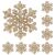 Springos Set of 8 Gold Glitter Snowflake Christmas Ornaments