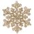 Isolated Springos Gold Glitter Snowflake Christmas Ornament