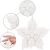 Springos white glitter flower Christmas ornament detail and size