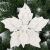 Springos white glitter flower Christmas ornament on Christmas tree