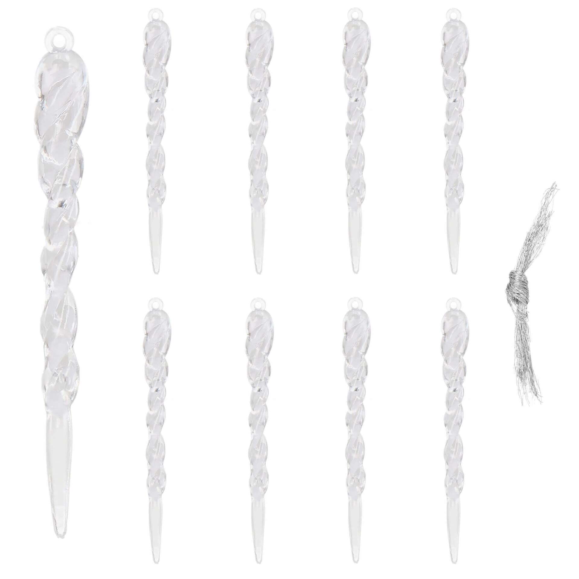 Springos Karácsonyi dekoráció "jégcsap" 10 cm 9 db - akril