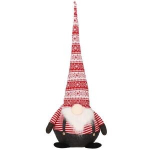 Springos Božićni Patuljak Dekoracija - 80 cm, visoki crveno-bijeli patuljak - Božićni ukras
