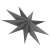 Springos 60 cm-es szürke papírcsillag dekoráció, kibontott állapotban, lógó