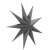 Springos 60 cm-es szürke papírcsillag dekoráció, kibontott állapotban, lógó