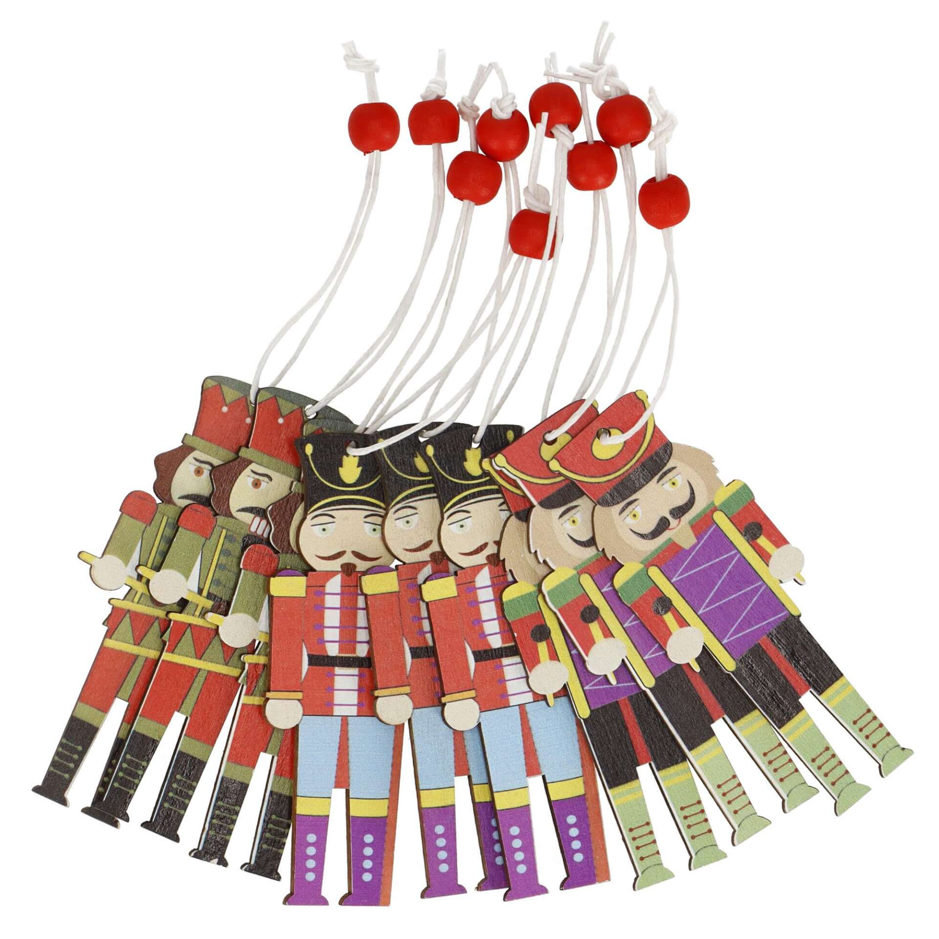 Springos Karácsonyfadísz "katonák" 9 db - többszínű