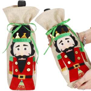 Springos Nutcracker Wine Bottle Gift Bag, beige, 35 cm - Art & Craft
