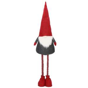 Springos Christmas gnome decoration, standing gnome, dark gray, red hat, white beard, red shoes, tall gnome, Christmas decor, holiday decor - Nonbrand Christmas Decoration