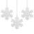 Set of 3 white glitter snowflake Christmas tree ornaments by Springos