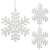 Set of 3 white glitter snowflake Christmas tree ornaments by Springos