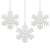 Set of 3 white glitter snowflake Christmas tree ornaments by Springos
