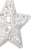 Close-up of white glitter star Christmas ornament, Springos brand