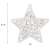 Size information for white glitter star Christmas ornament, Springos brand