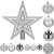 Springos silberner Weihnachtsbaumschmuck-Set mit Sternentopper