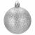 Close-up of a glittery silver Christmas bauble