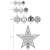 Springos silver Christmas tree ornament set with star topper - size chart