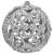 Silver glitter Christmas tree ornament with cut-out design