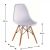 White dining chair with wooden legs, dimensions