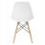 White dining chair with wooden legs, back view
