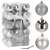 Set of 30 silver Christmas tree baubles, 3 cm, Springos
